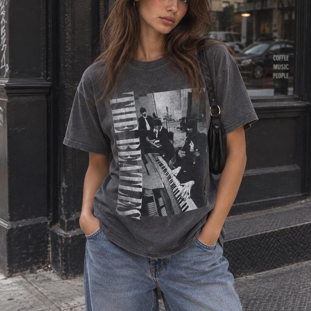 The Beatles Band Tee S/M Oversized Baggy Streetwear Rock Grunge